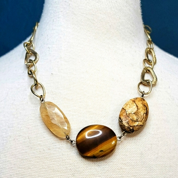 Lia Sophia Tigers Eye Stone Necklace - Picture 1 of 7